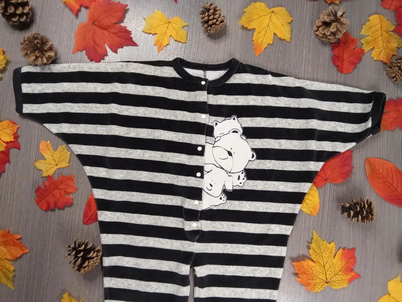 Striped batwing pajamas 9-12 months – photo 3
